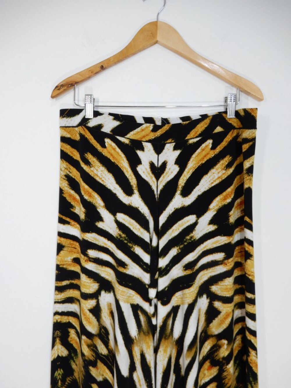 Eva Varro Tristan Elastic Waist Wide Leg PANTS Size L Animal Printed Stretch NEW - Picture 4 of 6